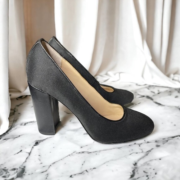 Botkier Valentina Anthropologie High Heel Shoes Women’s Black Textile Pumps 7.5M - Picture 1 of 15